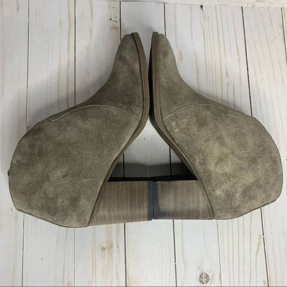 Frye Nora Zip Short Boots Elephant Grey Soft Oiled Suede